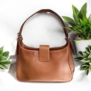 Vintage Coach Hampton Hobo Tan Brown Leather Purse #7783